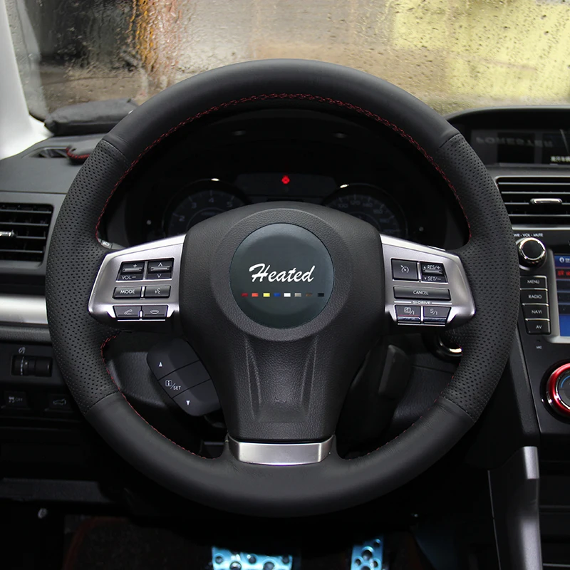 braid on the steering wheel cover for Subaru Forester 2013-2015 Legacy 2013-2014 Outback 2013-2014 XV 2013-2015