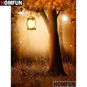 

HOMFUN Full Square/Round Drill 5D DIY Diamond Painting "Tree light scenery" 3D Diamond Embroidery Cross Stitch Home Decor A19706