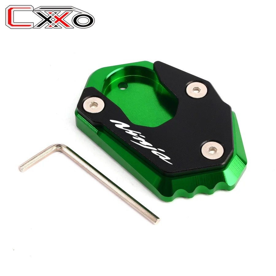 Black D DOLITY Motorcycle Enlarge Kickstand Side Stand Extension Pad for Kawasaki Ninja 650