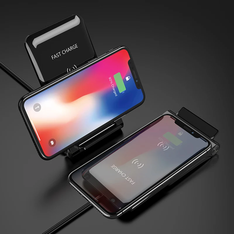 Stand Wireless Charger For iPhone X 8 Plus Flexible Folding Wireless