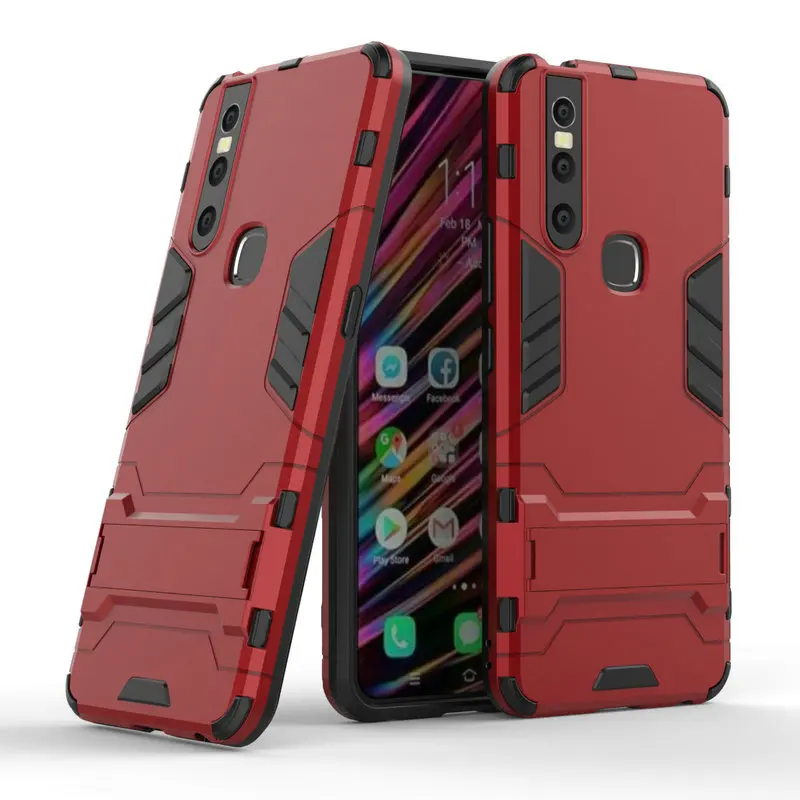 For vivo V15 3D Combo Armor Case for vivo V15 for vivo V15 Pro Shockproof Phone Back cover Case Fundas Coque Etui>