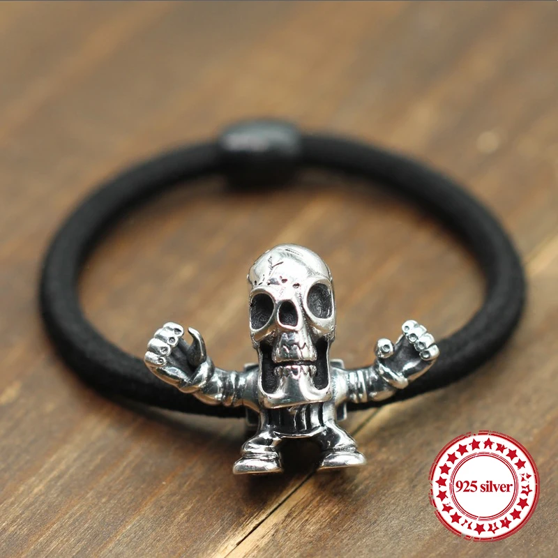 

S925 sterling silver headband personality retro models hip-hop punk style skull hair ornaments send lover's gift jewelry