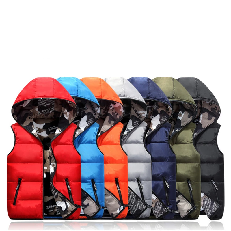 

Autumn Winter Camouflage Baby Boy Zipper Hooded Vest Cotton Warm thick sleeveless boys Coats Fashion Printed Baby Boy Waistcoat