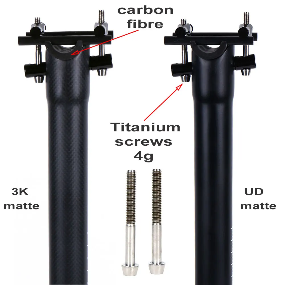 ELITA واحد دراجة Seatpost الكربون دراجة Seatpost MTB جبل و الطريق الكربون الألياف دراجة Seatpost أجزاء 27.2/30.8/ 31.6/* 300/350