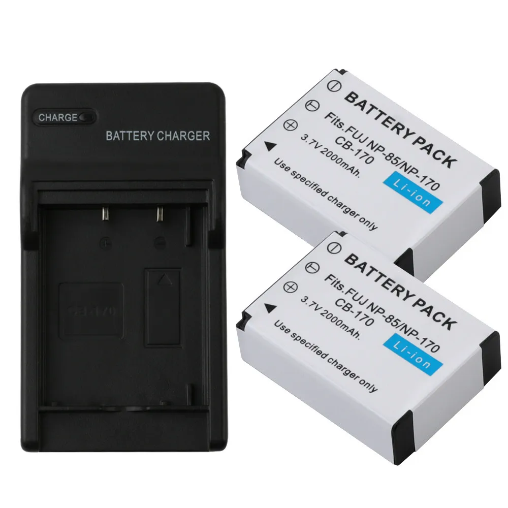 

2Pcs 3.7V 2000mAh NP-85 NP 85 Camera Battery + LCD USB Charger for Fujifilm FinePix S1 SL240 SL260 SL280 SL300 SL305 SL1000
