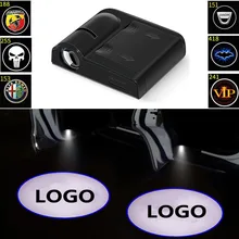 2 шт. светодиодный Автомобильный Дверной светильник с логотипом для peugeot для Mercedes Benz для Renault Dacia BMW Nissan проектор Ghost Shadow лампа