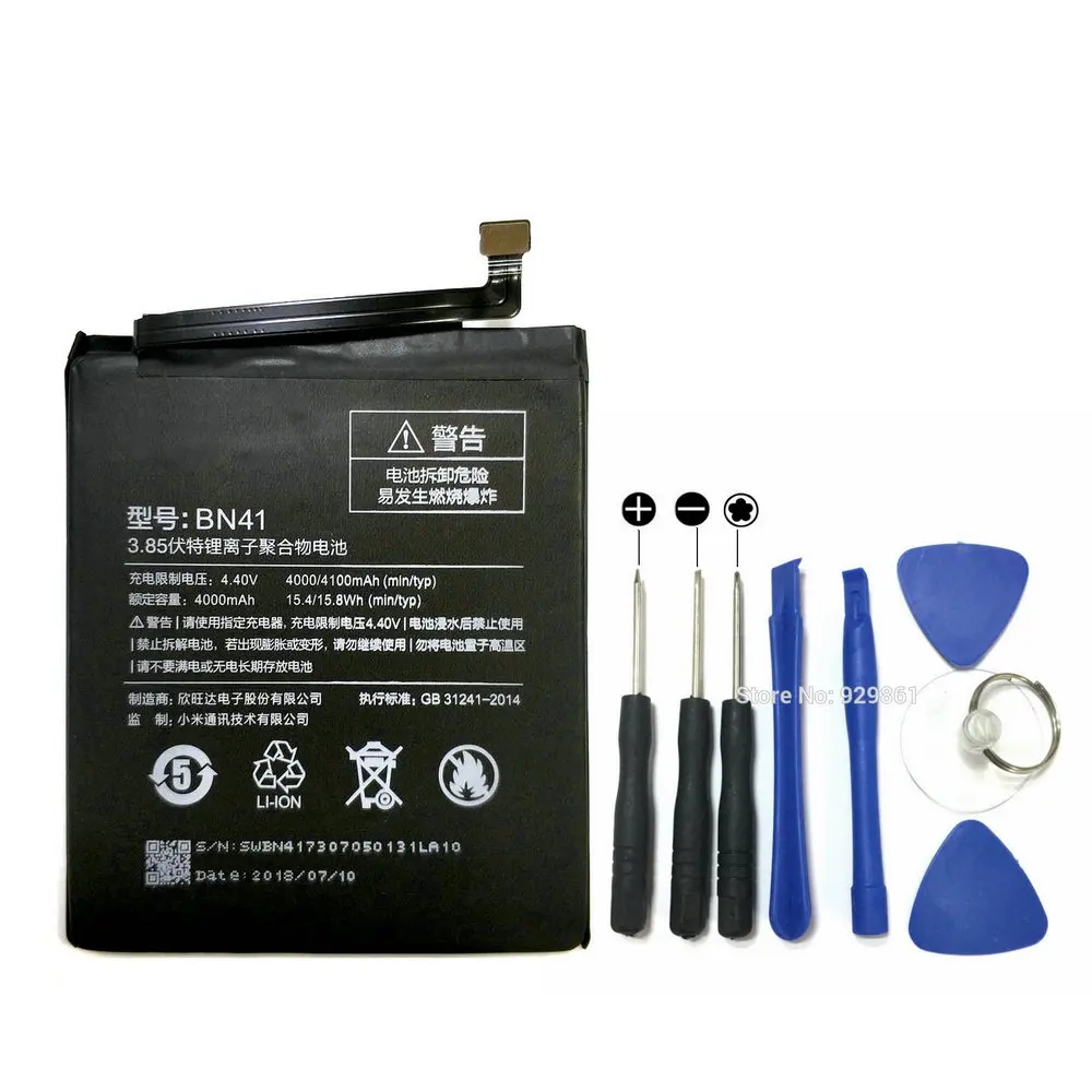 

New Original 4100mAh BN41 Battery & Screwdriver Tools For Xiaomi Redmi Note 4 MTK Helio X20 \ Redmi Note 4X Pro 4G+64G