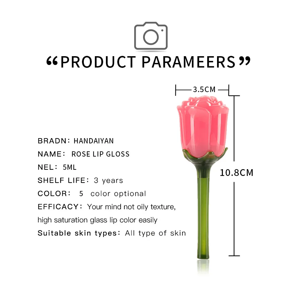 HANDAIYAN розовый цветок Матовая жидкая помада обнаженная Мерцающая помада водонепроницаемый увлажнитель длительного действия блеск для губ TSLM2