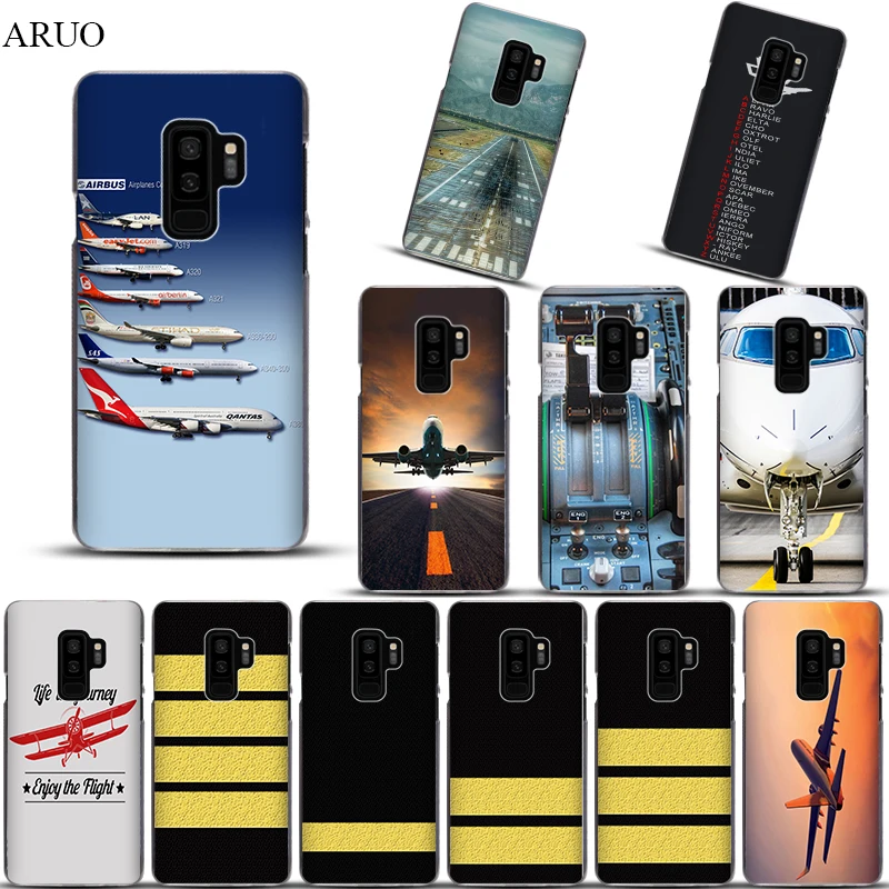 

Aircraft Airplane fly clear cover Case for Samsung Galaxy Note9 Note8 M30 M20 A90 A70 A50 A40 A60 A20e C10 C9 E7 M10 Hard cases
