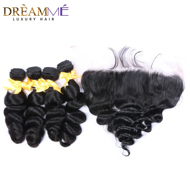 loose wave loose deep human hair extension with 13x4 lace frontal closure (1)