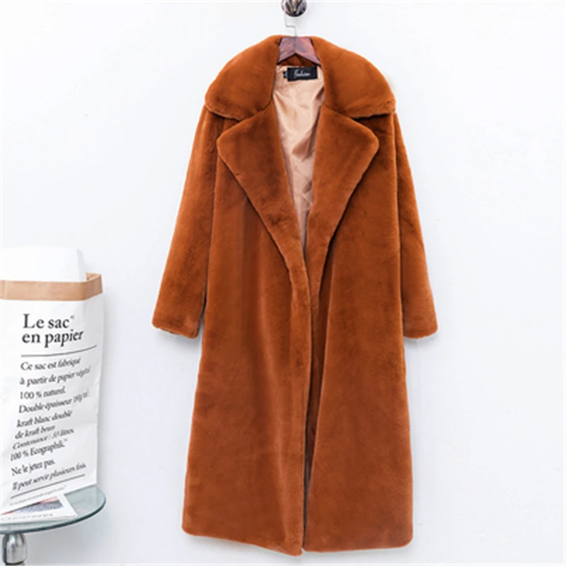 Fourrure pale Red Lâche Chaud Manteau Gray Épais Longue De Mode yellow Section La Femelle En 2018 watermelon Automne Nouvelle Hiver Apricot Velours brown Et H0171 gray Imitation Pinkish Dans nafPwg