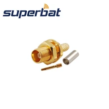 Superbat 10 шт. MCX обжимной разъем Женский Кабельный разъем с уплотнением коаксиальный разъем RF припой для кабеля RG316, RG174, LMR100, RG178, 1,13 мм, 1,37 мм