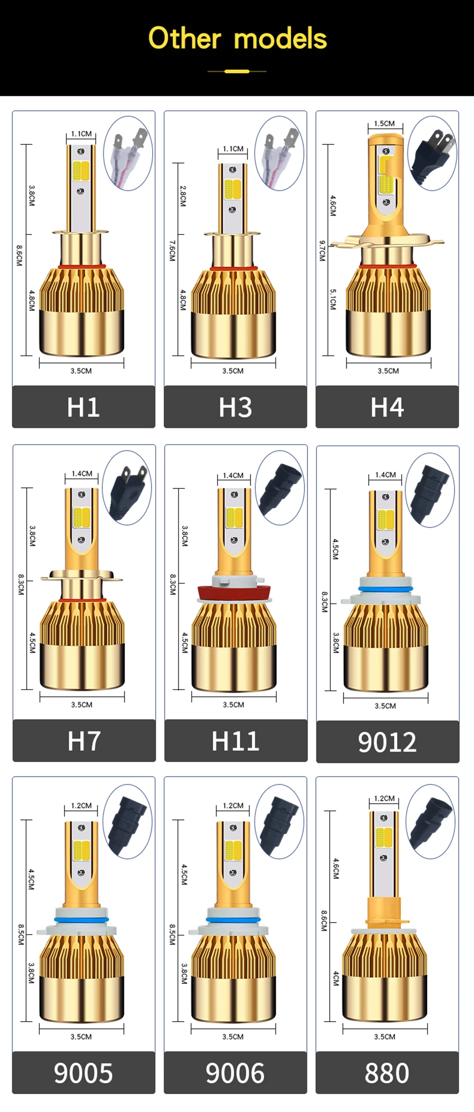 2 предмета супер яркие Автомобильные фары лампы H1 led H3 H4 H7 H1 Led 3000 k 6000 K двойная цветная фара H8 H9 H11 9005 9006 HB3 HB4 880