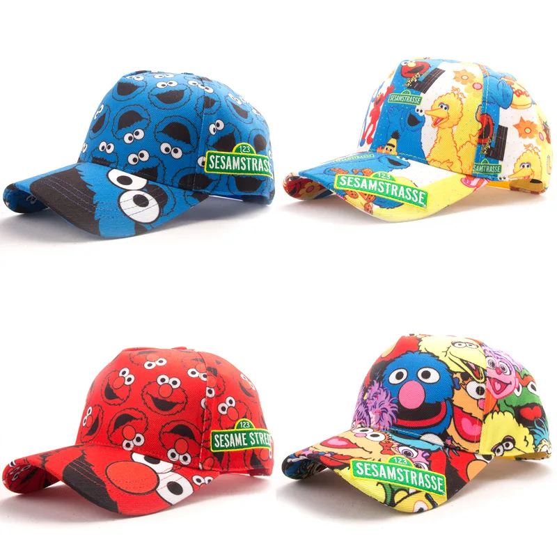 

Novelty Cartoon Sesame Street Hats Adult Male and Female Cotton Sun Hat Gifts for Young Student Cute Leisure Cap Baseball Caps