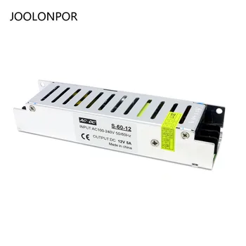 

JOOLONPOR Lighting Transformer for Ac 100-240V to Dc 12V 5A 60W Mini Size Switching Power Supply Module AC-DC