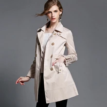 2016 spring coat long trench coat women plus size outerwear slim women’s double breasted trench