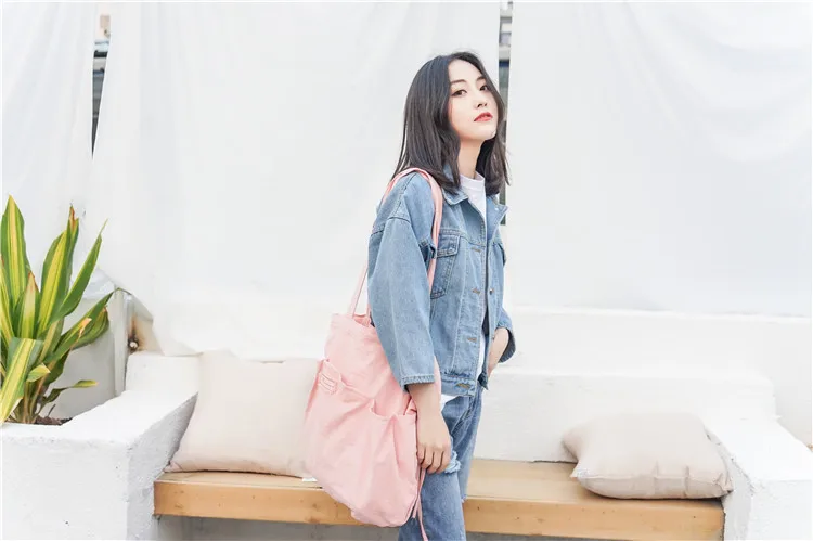 Youda корейский стиль личности шнурок сумка большая емкость повседневные хлопковые сумки через плечо