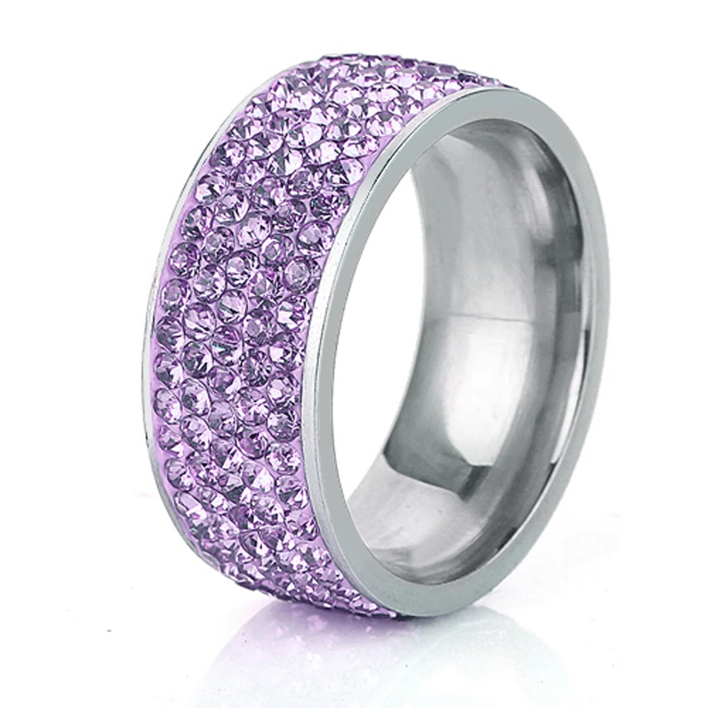 

wholesale Glamorous 316L Stainless Steel Eternity Ring Crystal Ring,