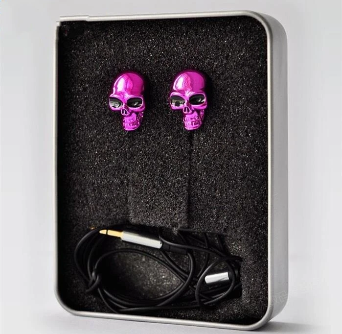 Высокое качество Красочные черепа 3,5 мм наушники-вкладыши Череп наушники для MP3/MP4 для телефона DJ конфеты наушники - Цвет: Красный