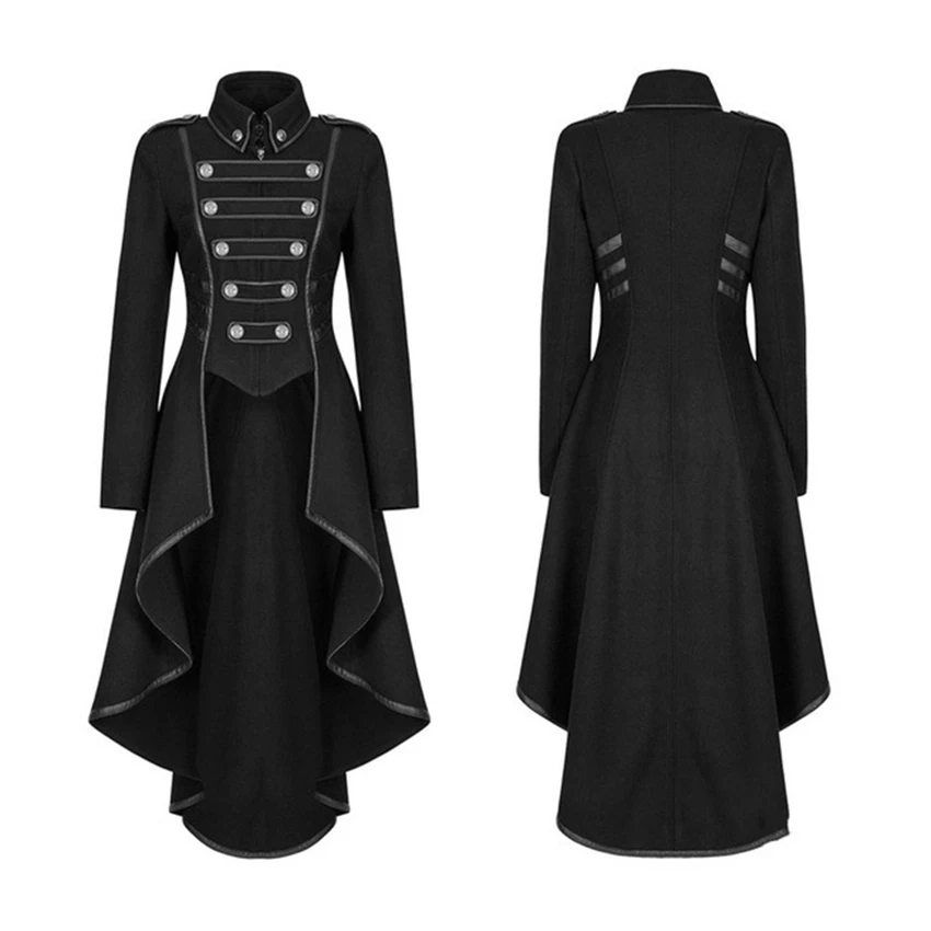 Средневековый Ренессанс, костюмы для косплея, мужские готические вечерние костюмы на Хэллоуин, винтажное пальто, куртка со стоячим воротником, смокинг для женщин