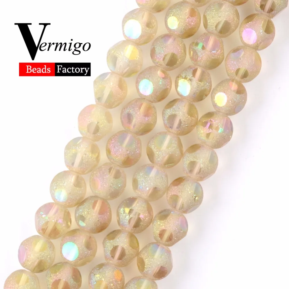 

Free Shipping 8mm Faceted Matte Champagne Crystal Glass Czech Beads For Jewelry Making Dull Polished Spacer Beads Diy Bracelet