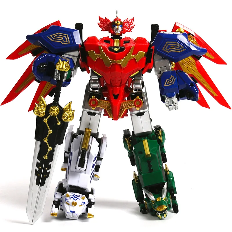 

Children Gifts Toys 5pcs/set Action Figure Dragon Transformation Dinozord Robot Dinosaur Ranger Assembled Megazord