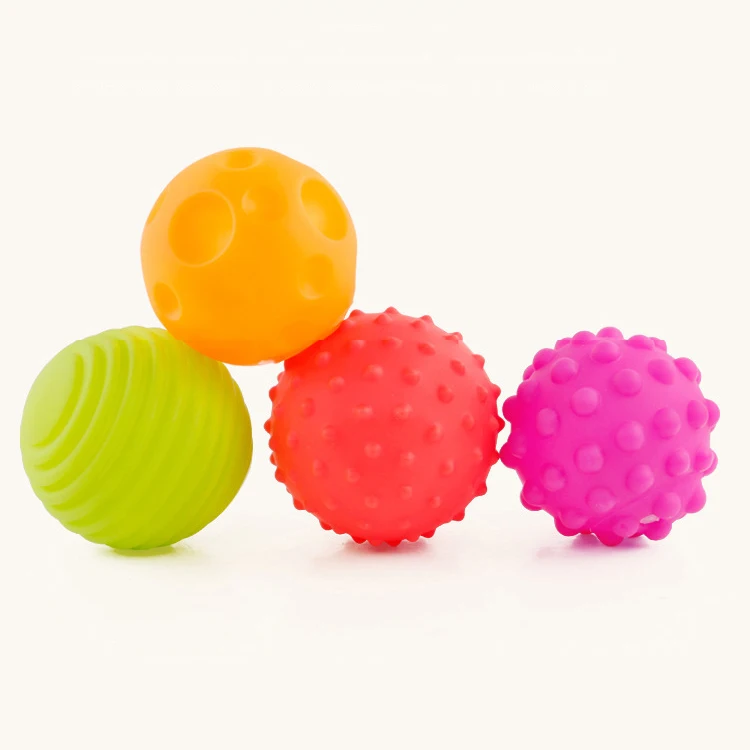 4 шт. текстурой Multi мяч набор мягкой развивать у малыша тактильных ощущений игрушка Детские сенсорный кистевой массажный шарик погремушка