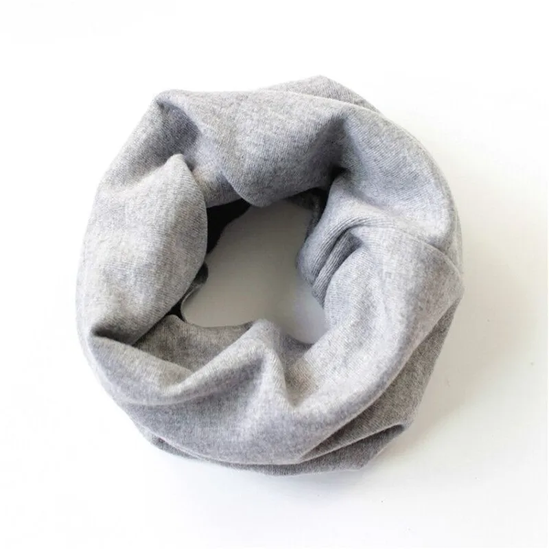 New solid knitted cotton baby scarf candy kids O ring collars winter warm midller thick children scarves boys girls neckchief
