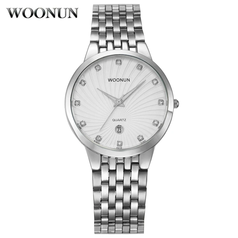 

WOONUN Crystal Diamond Men Watches Top Brand Luxury Famous Wristwatch Male Clock Quartz Wrist Watch Calendar Relogio Masculino