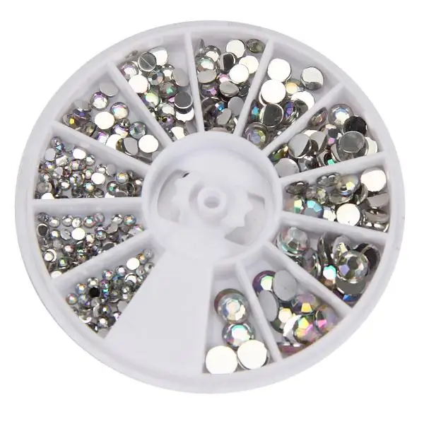 Image Hot Best Deal Round 3D Acrylic Nail Art Gems Crystal Rhinestones DIY Decoration Wheel Nov.10