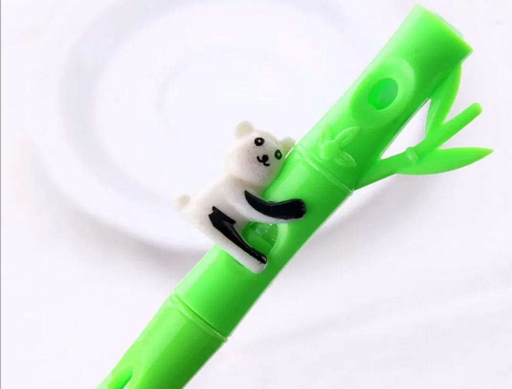 Прекрасный panda бамбуковый свисток мультипликационная гелевая ручка канцелярский призовой kawaii студент ручка письменная работа в офисе ручка черный нейтральная ручка 48 шт./лот