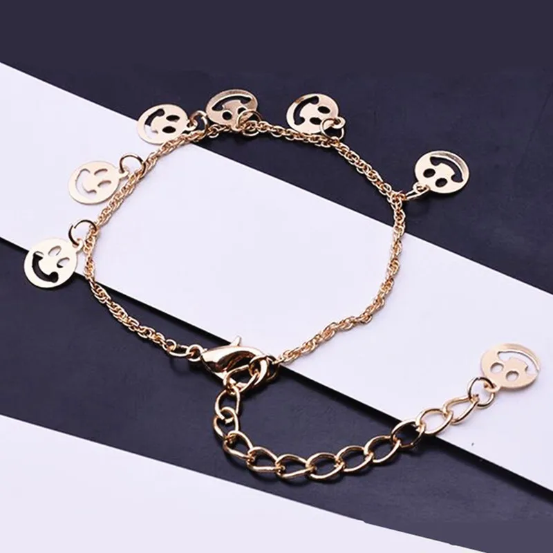 

New Cute Smile Emoji Charm Bracelet & Bangle With Smiling Face DIY Bracelet Jewelry For Woman Christmas Gift Free Shipping
