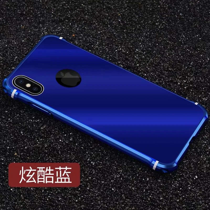 Ударопрочный телефон чехлы для iPhone X Case металлическая рама+ Поликарбонат задней обложки чехол для iphone 8 Plus антидетонационных протектор