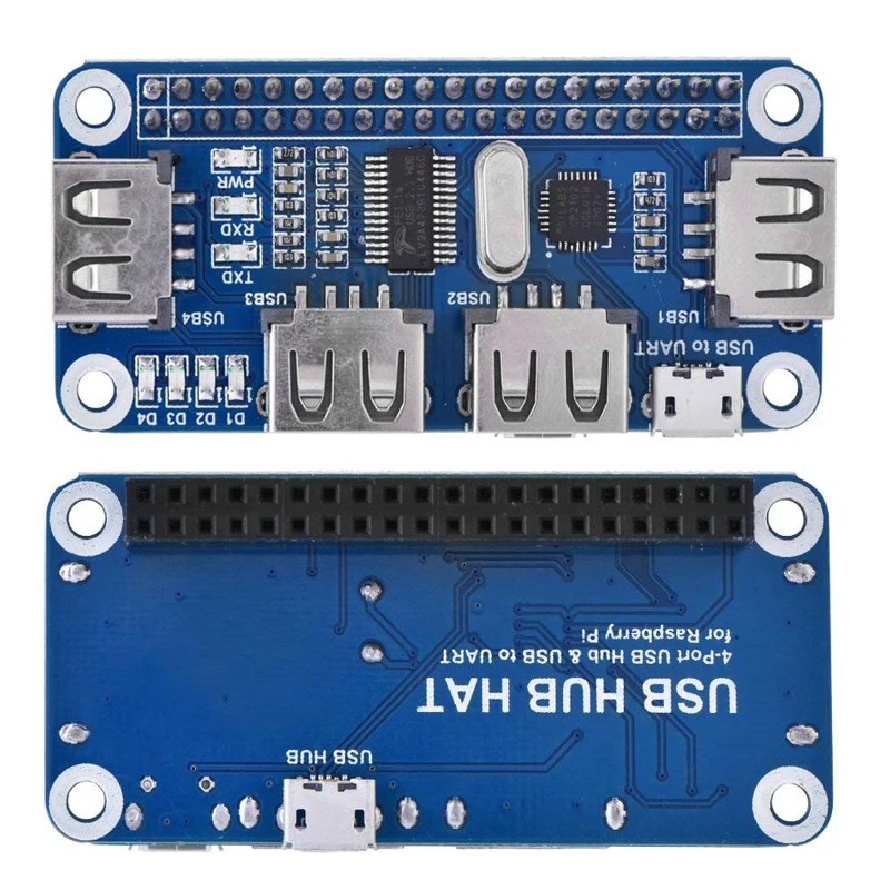 Raspberry Pi 4 порта usb-хаб HAT RPi 0 usb-хаб Hat плата расширения USB для UART последовательная отладка для Raspberry Pi 3B/Zero W