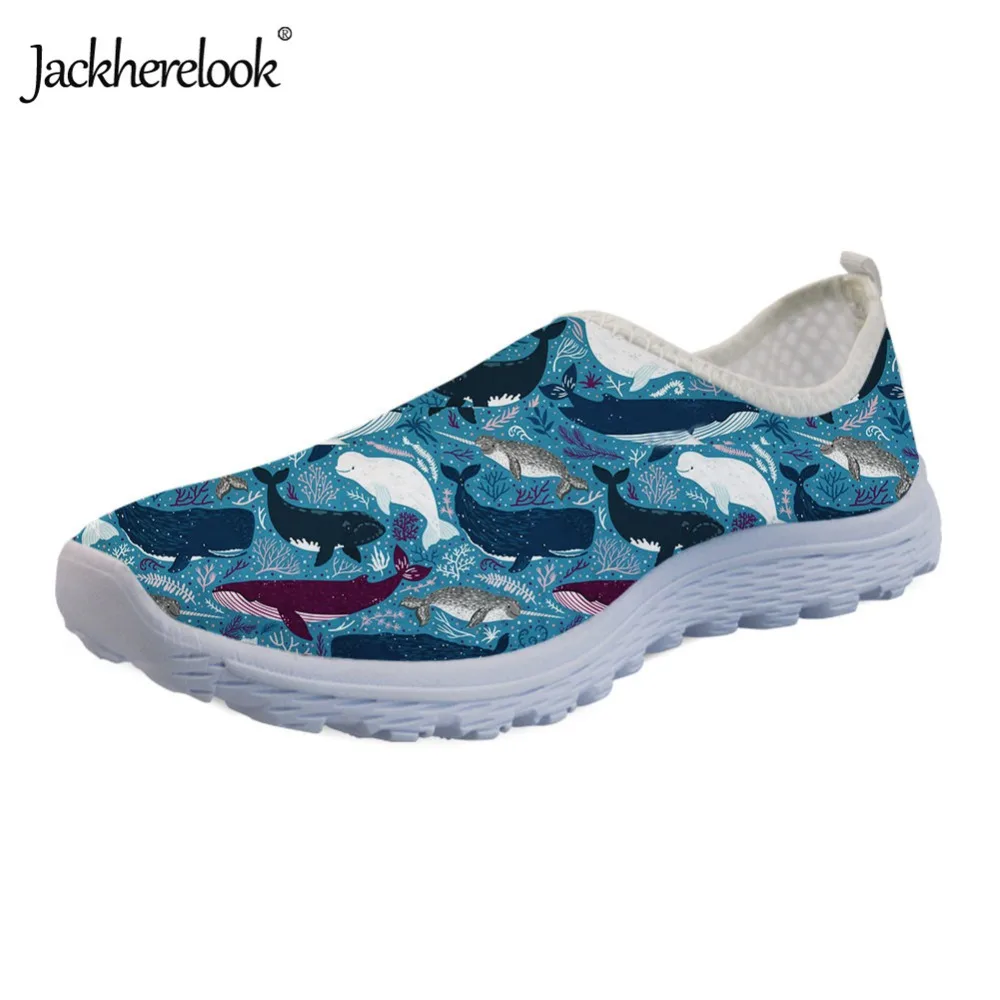Jackherelook модные летние спортивные кроссовки КИТ вечерние принт свет сетки кроссовки для Для женщин Slip-on пляжные водонепроницаемая обувь