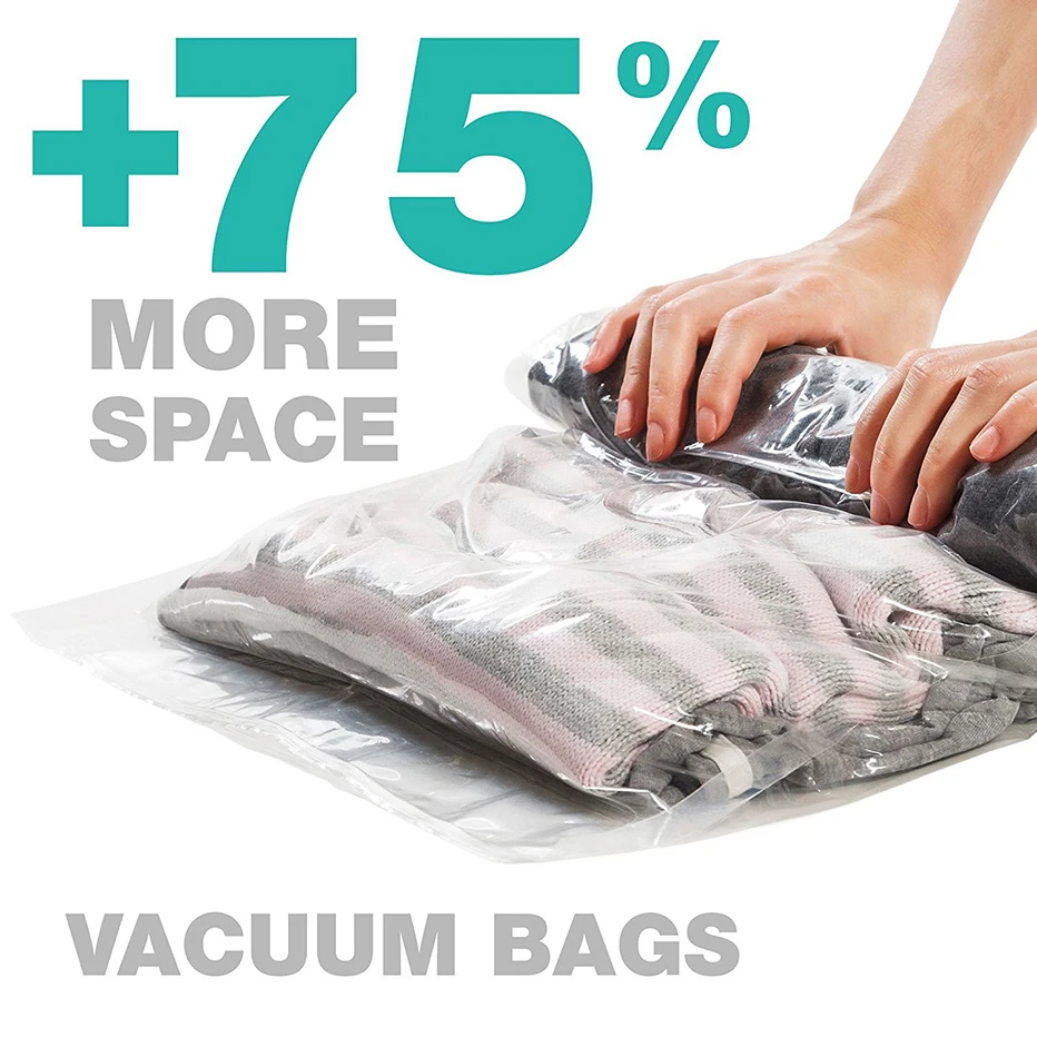 

Hand Rolling Compression Storage Bags for Clothes Plastic Vacuum Packing Sacks Travel Space Saver Bags for Luggage