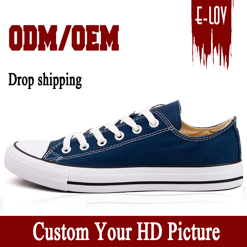 

E-LOV Top Brand DIY & Custom Men Casual Canvas Sneakers Customized Seattle Canvas Flat Team Shoes Houston