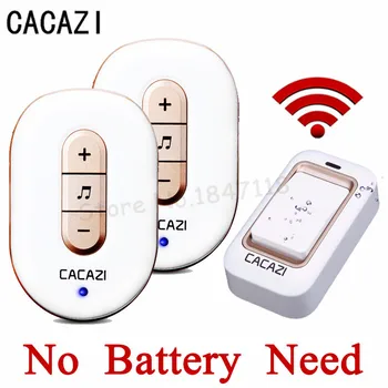 

2017 New No Need Battery Led Light Doorbell Wireless Waterproof 220V Kinetic Electronic Door Bell With Push Button + 2 Receiver