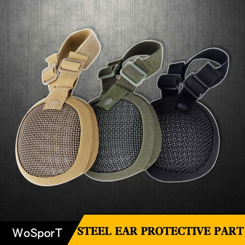 

Helmet fit tactical steel mesh ear protection adaption tactical steel net ear protection tactical outdoor field equipment high 7