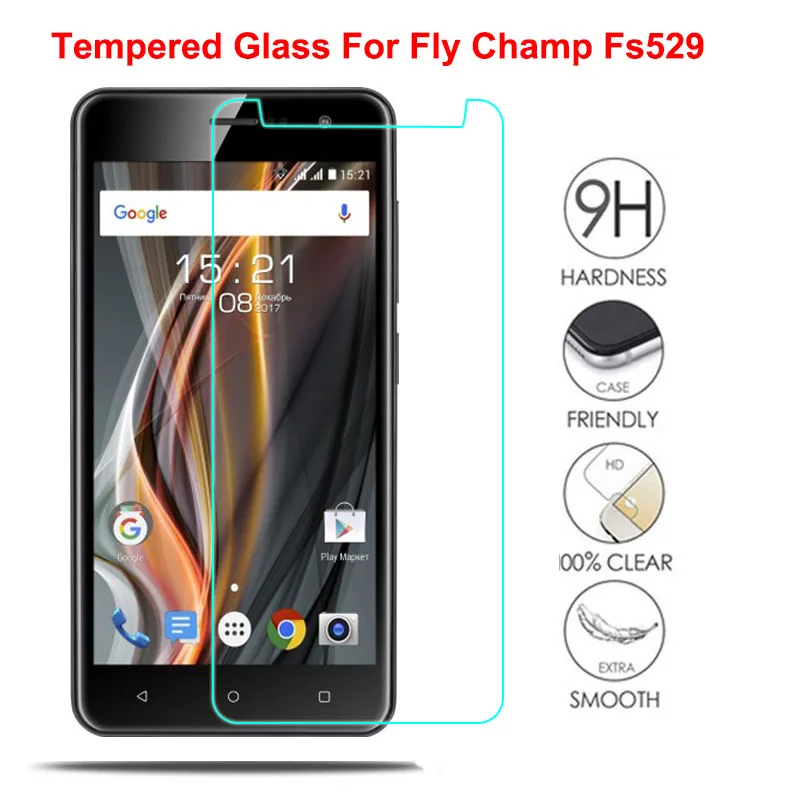 Fly Champ Fs529 Tempered Glass For Fly fs529 Champ Screen Protector 2.5D 9H Safety Phone Protective Glass Film on Fs 529 FS529