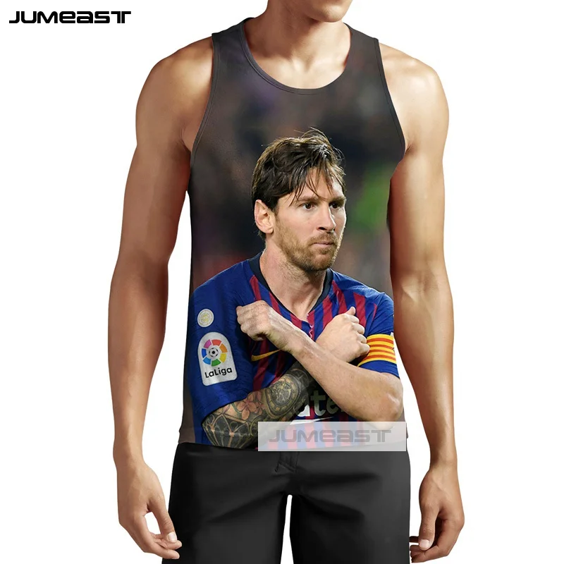 Jumeast бренд моды 3d печатных Lionel Messi мужские/женские топы супер Футбол Звезда Унисекс Без Рукавов Рубашка гусарский жилет - Цвет: 23