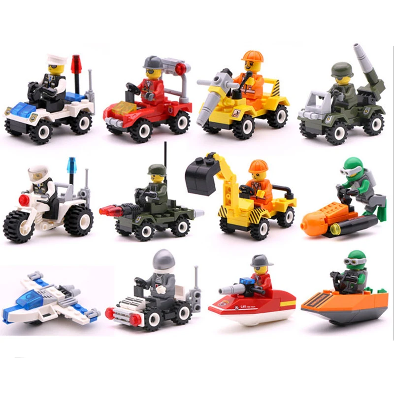 Yamala-12-Kinds-Original-Mini-Transportation-Block-Car-Building-Blocks-Compatible-legoeINGlys-Duplo-Soliders-Police
