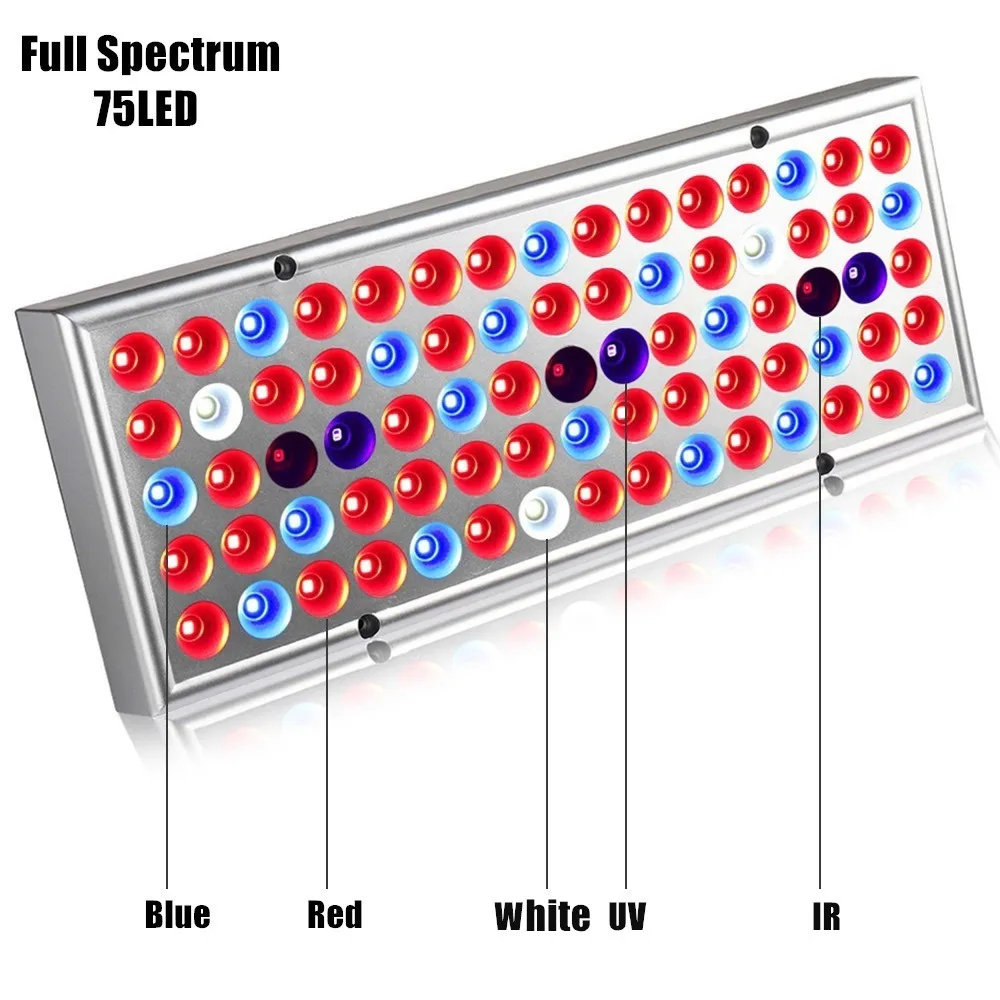 25 Вт 75 светодиодный полноспектральный светильник для выращивания растений AC85~ 265 В УФ ИК светодиодный светильник для выращивания растений в помещении теплицы для выращивания овощей и цветения
