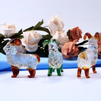 

Handmade Crystal Goat Figurines Miniatures Glass Animal Crafts For House Ornaments Home Decoration Accessories Birthday Gifts