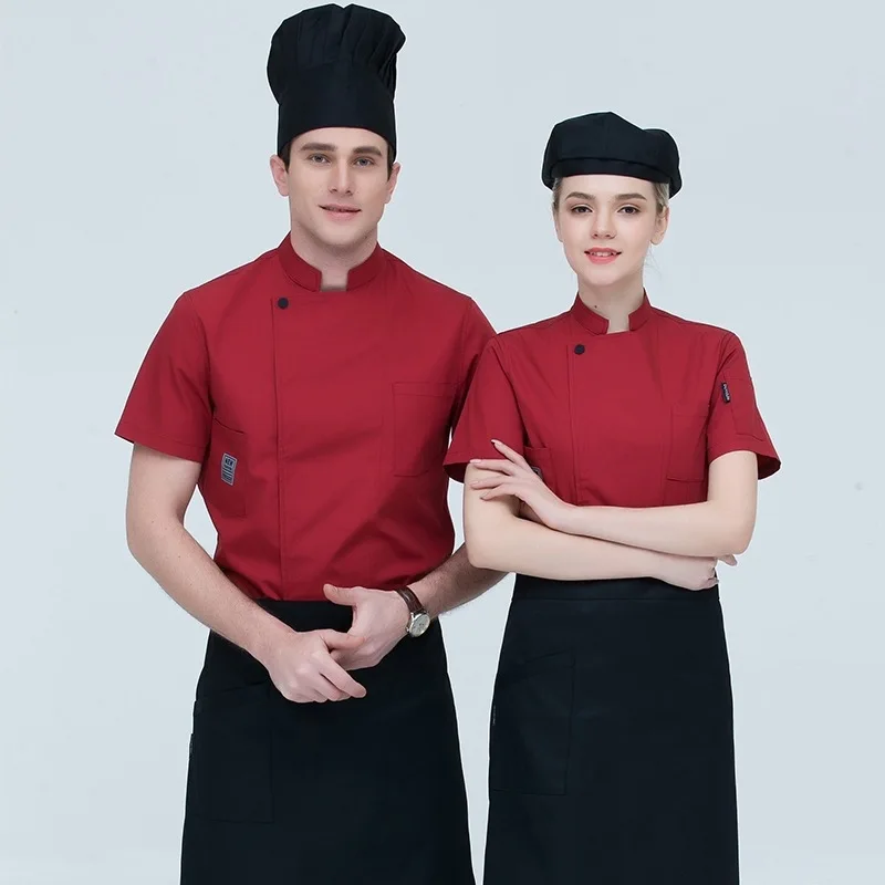 Комбинезон шеф-повара с короткими рукавами куртка летняя кухонная плита