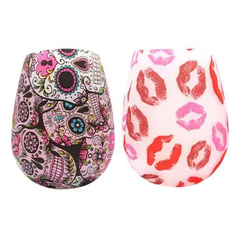 

10.6cm Wine Juice Glass Portable Shatterproof Color Silicone Glass Rubber Cup For Wine Coffee Reusable Mug For Travel Camping