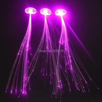 

10pcs/lot pink optical fiber LED Wigs Glowing Flash LED Hair Braid Clip Hairpin headband Decoration Ligth Up Show Easter Party