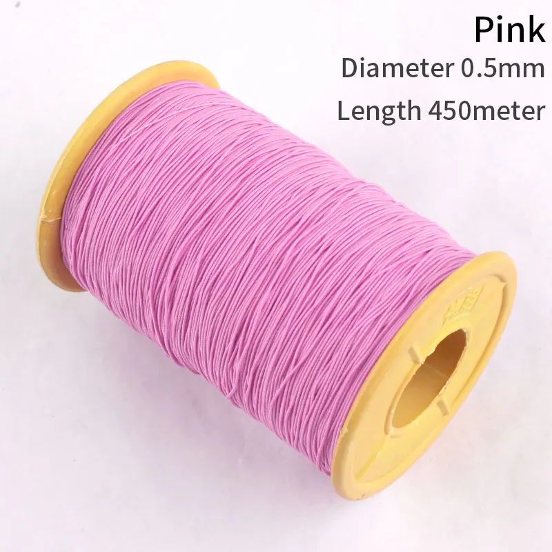 Pink 0,5 мм эластичная линия эластичный шнур резиновая линия тонкая эластичная лента бисерная нить растягивающийся шнур для изготовления ювелирных изделий - Цвет: Pink
