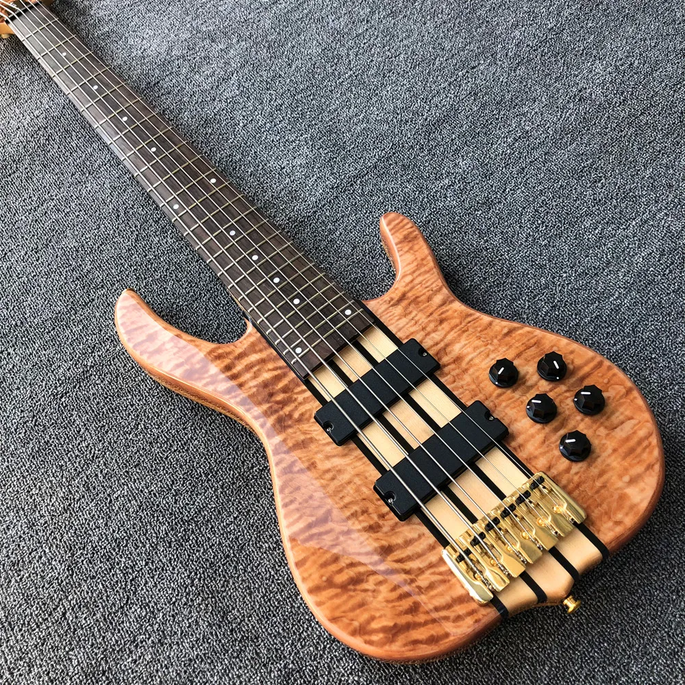 

New Arrival Ken Smith 6 strings Electric Bass Guitar,Brust maple top 9V active pickups Bass Guitar,Real photos,Free shipping