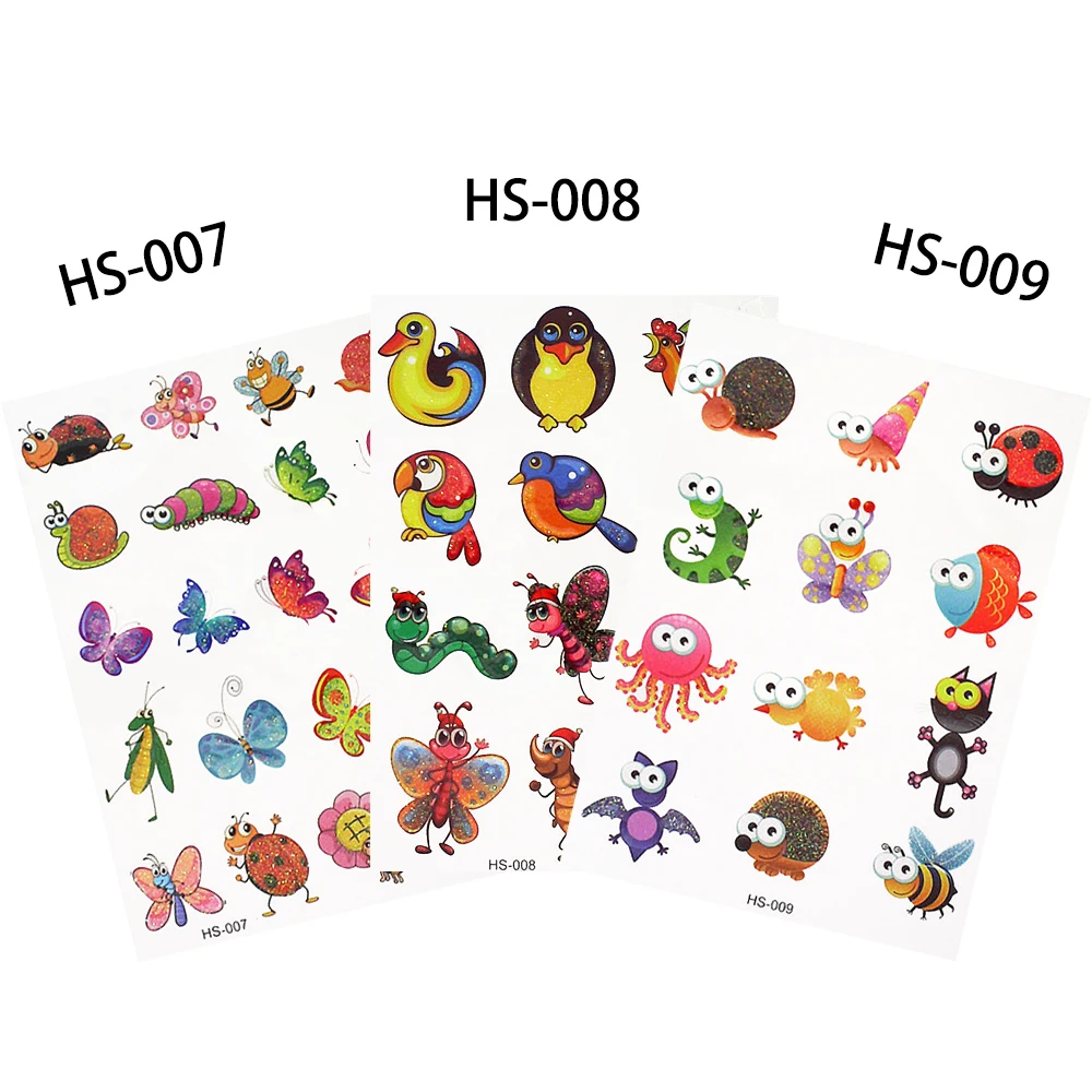 3 Teile los Kinder Kleine Glitter Tattoo Aufkleber Prinzessin Schmetterling Styling Temporäre Wassertransfer Tattoo Aufkleber HS 6 Designs in 3 Teile los